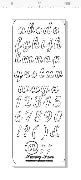 Script 20 mm lower case  replacements for kit alphabets 1 sheet